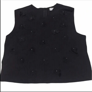 Belle & Sky Black Cropped Top Size Large